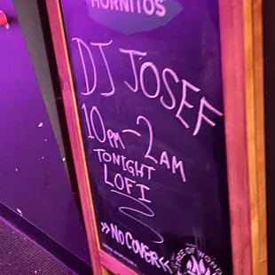 a chalk board with a message on it