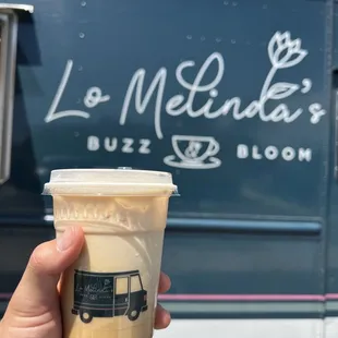 Large iced vanilla latte