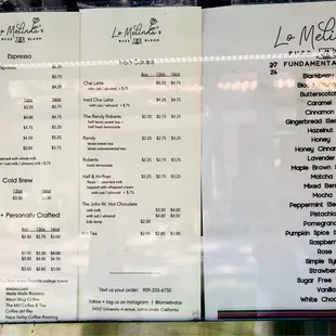 Menu, Coffee Truck, Tea, Coffee