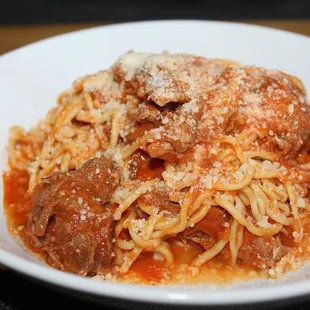 The Taglierini Al Cinghiale tossed in Parmigiano is made with Braised Wild Boar Ragu (Wild Boar is a very popular meat in Italy).