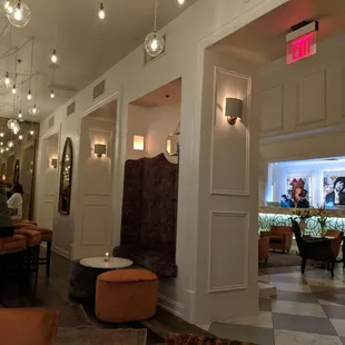 Bar looking out to hotel lobby