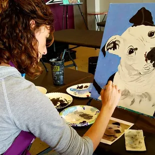 Paint Your Pet Portraits painted by you! We sketch them and guide you step-by-step through your painting.