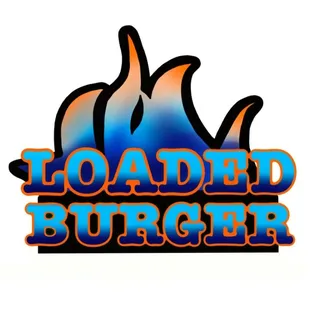 the word loaded burger on a white background