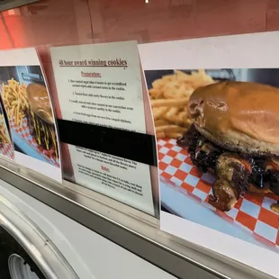 a hamburger and fries