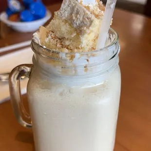 a glass of milkshake