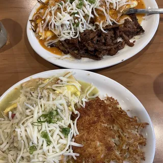 Asada Chilaquiles Omelette