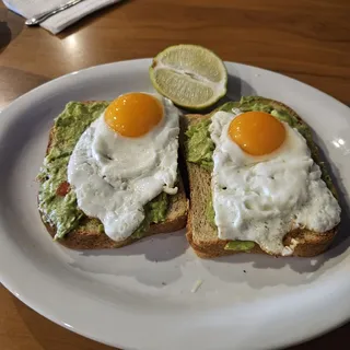 Guacamole Toast with Eggs