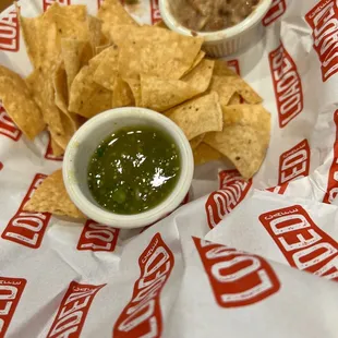 Free chips salsa and beans.  Half gone already