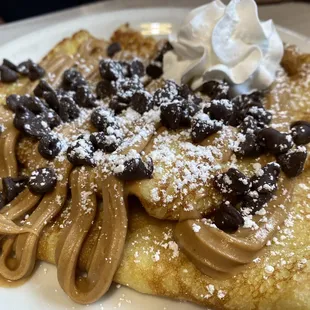 Chocolate and Peanut Butter Crepes