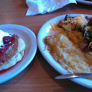 Kids Strawberry Cheesecake Pancake Combo