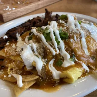 Asada Chilaquiles Omelette