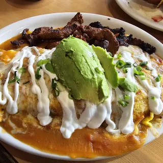Asada Chilaquiles Omelette