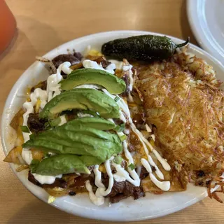 Crunchy Asada Chilaquiles