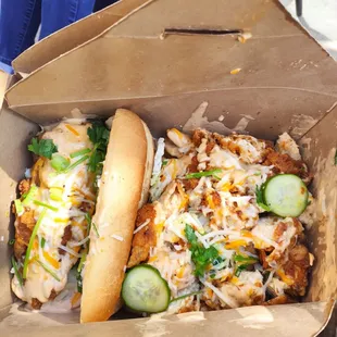 The loaded box. Chicken sandwich with loaded fries. Worth every penny