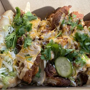 Chicken sandwich &amp; loaded fries. So good