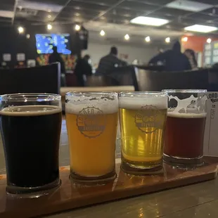 a flight of beers