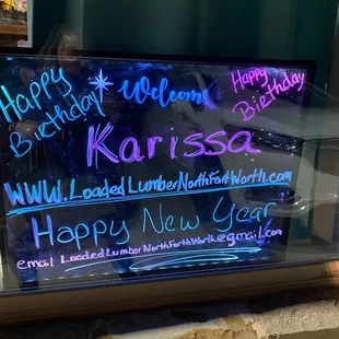 The owner, Mary, went through the trouble of making this sign as well as setting up a birthday sign by the road.  So thoughtful!