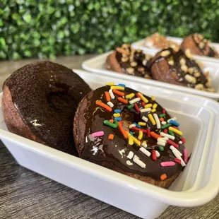 food, donuts, dough desserts