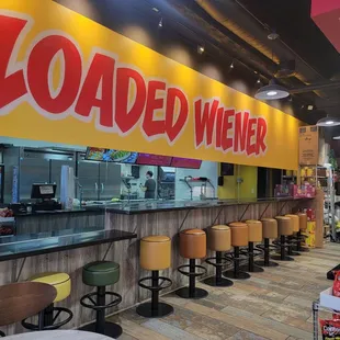 the inside of a fast food restaurant