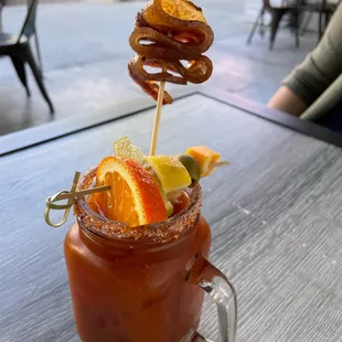 Bloody Mary, love the spicy rim salt!!!