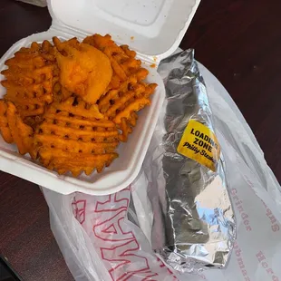 Loaded Philly and Sweet Potato Fries