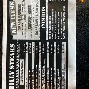menu
