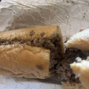 Ordered a cheese steak instead got a pile of ground beef. No peppers no onions. Additionally ordered whiz cheese that&apos;s also missing.