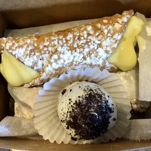Oh the lemon meringue cannoli is made in-house and rocks! Loved the Oreo truffle too