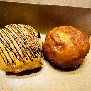 Chocolate croissant and kouign amann