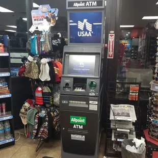 an atm machine in a store