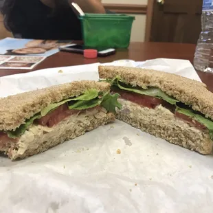 Tuna lettuce tomato on whole wheat