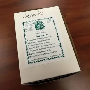 Boxed lunch ($9.89).