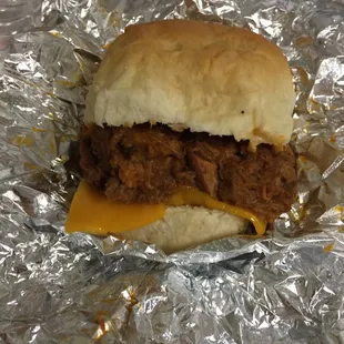 Today's special: Pulled Pork and cheddar on Challah