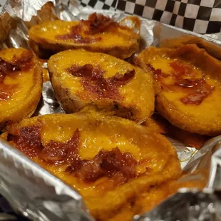 a close up of a tray of baked goods
