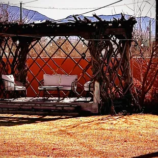 Beautiful seating area out back