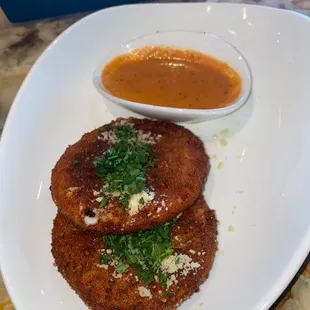 Fried provolone with vodka sauce