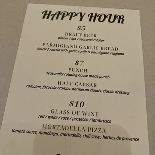 Happy hour 4-6 and all day Sunday