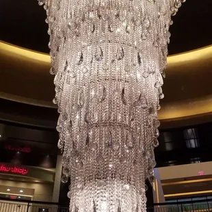 a chandelier made of glass beads