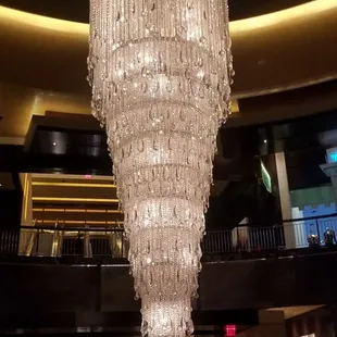 a chandelier hanging from the ceiling