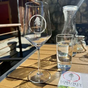 Backyard and wine glass