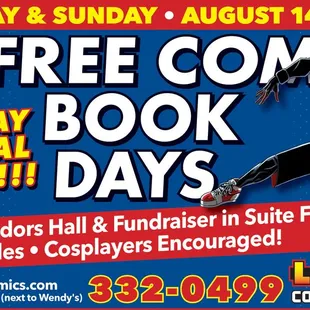 We are having a Free Comic Book Weekend!