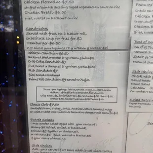 Updated menu from 09/05