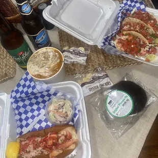 Maine Lobster Roll, Lobster Tacos, Lobster Bisque, &amp; Whoppie Pie