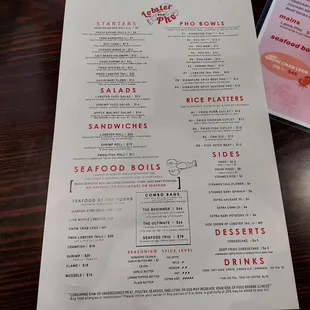Menu as of April 2024.
