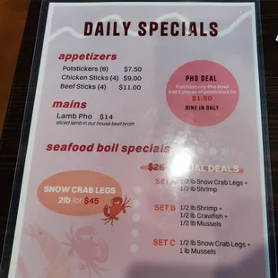 Menu as of April 2024.