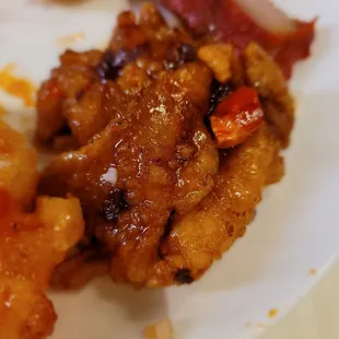 Chicken with orange peel