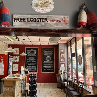 the inside of a restaurant