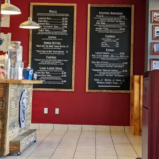 Menu board at Lobster Dogs, Denver NC