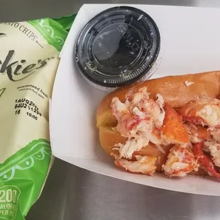 a bag of chips and a hot dog