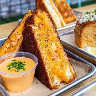 Lobster Grilled Cheese with a cup of Lobster Bisque